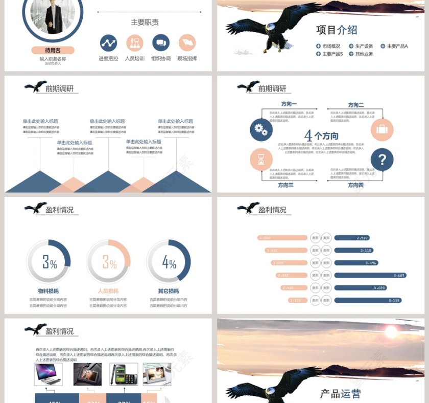 励志奋斗工作概述ppt模板第3张