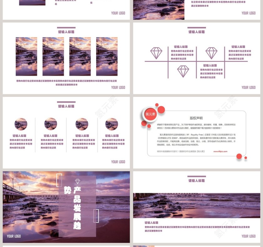 简约唯美风格产品介绍PPT模板    第4张