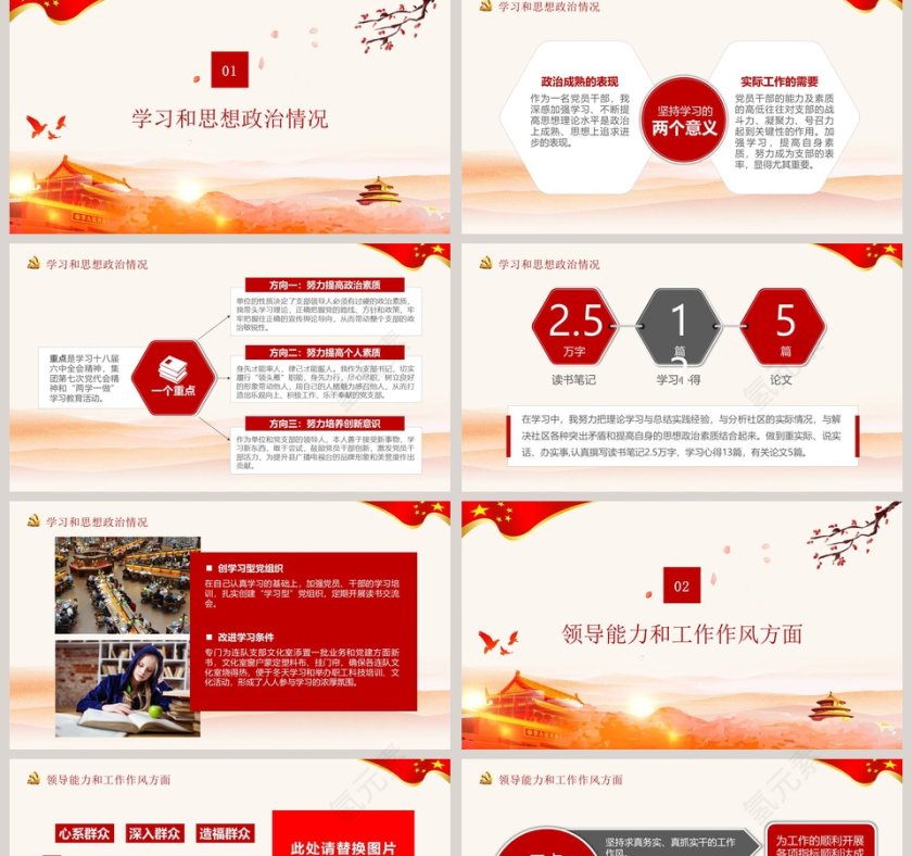 述职述廉述责报告中国风党政党课PPT模板第2张