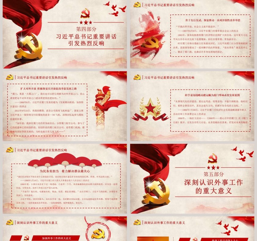 习近平中央外事工作会议重要讲话党政党建党课PPT模板第5张