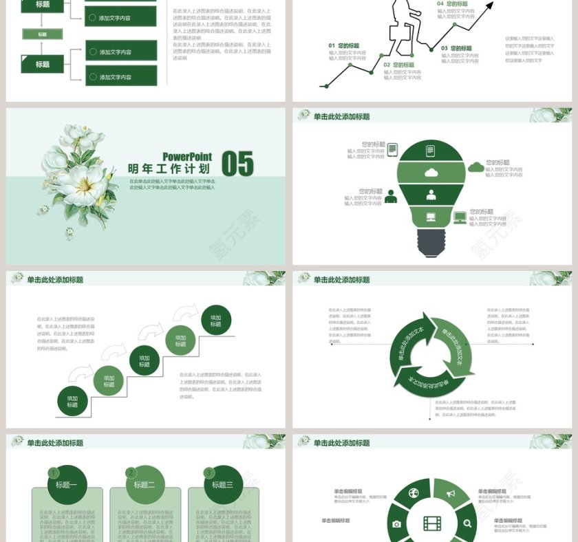 2019小清新总结报告模板第6张