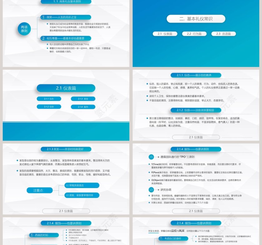 精美全面商务礼仪常识礼仪培训PPT 第2张