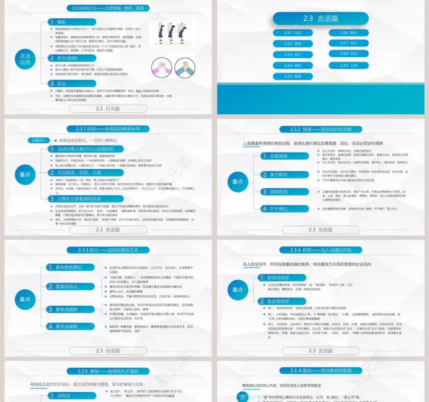 精美全面商务礼仪常识礼仪培训PPT 第5张