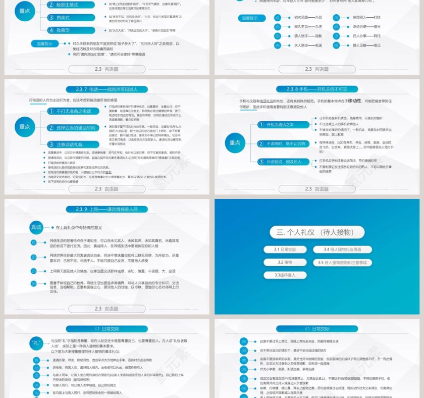 精美全面商务礼仪常识礼仪培训PPT 第6张