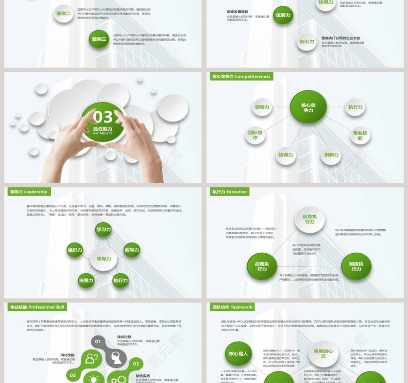 简约清新岗位竞聘PPT模板第3张