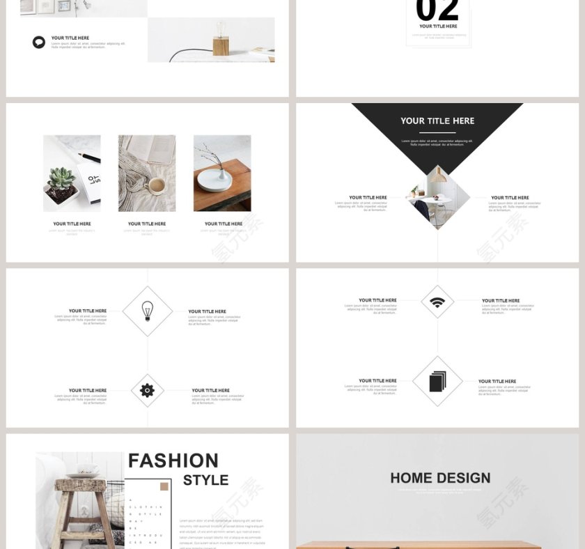 欧美极简PPT杂志风创业书PPT模板第3张