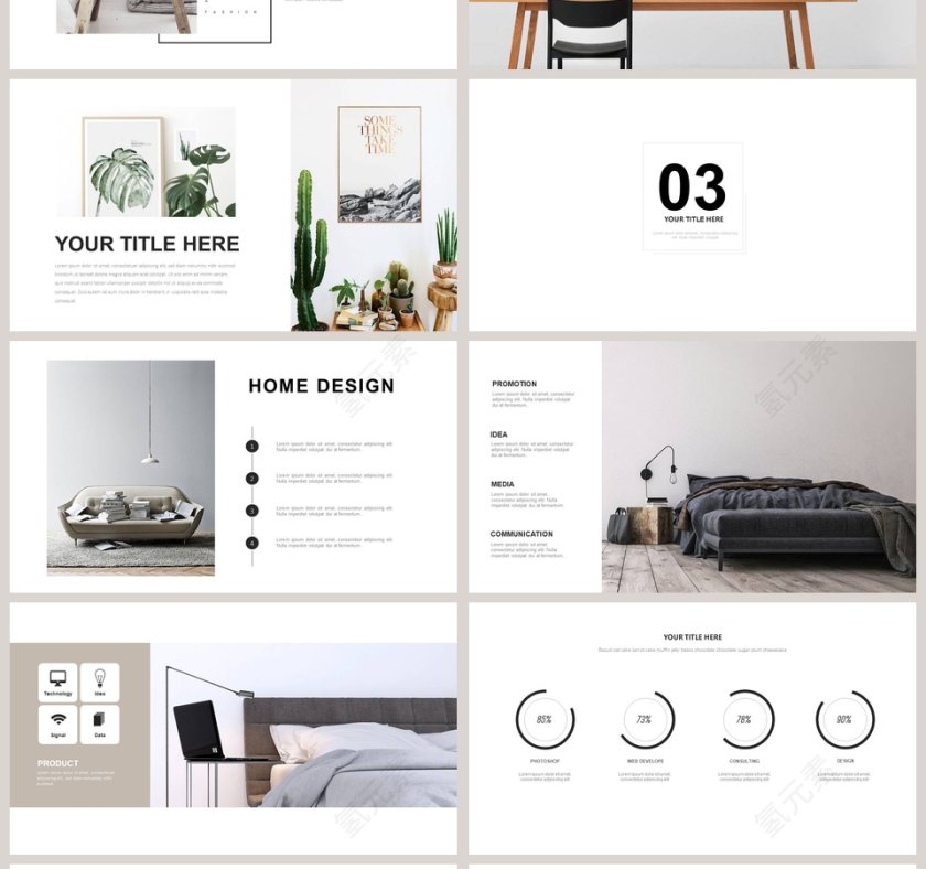 欧美极简PPT杂志风创业书PPT模板第4张