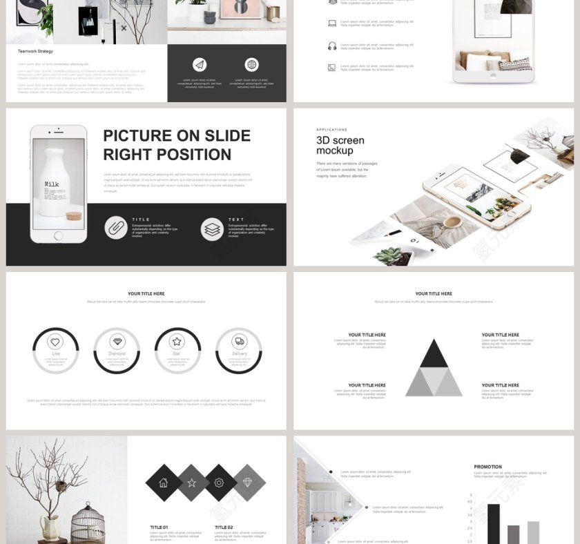 欧美极简PPT杂志风创业书PPT模板第6张