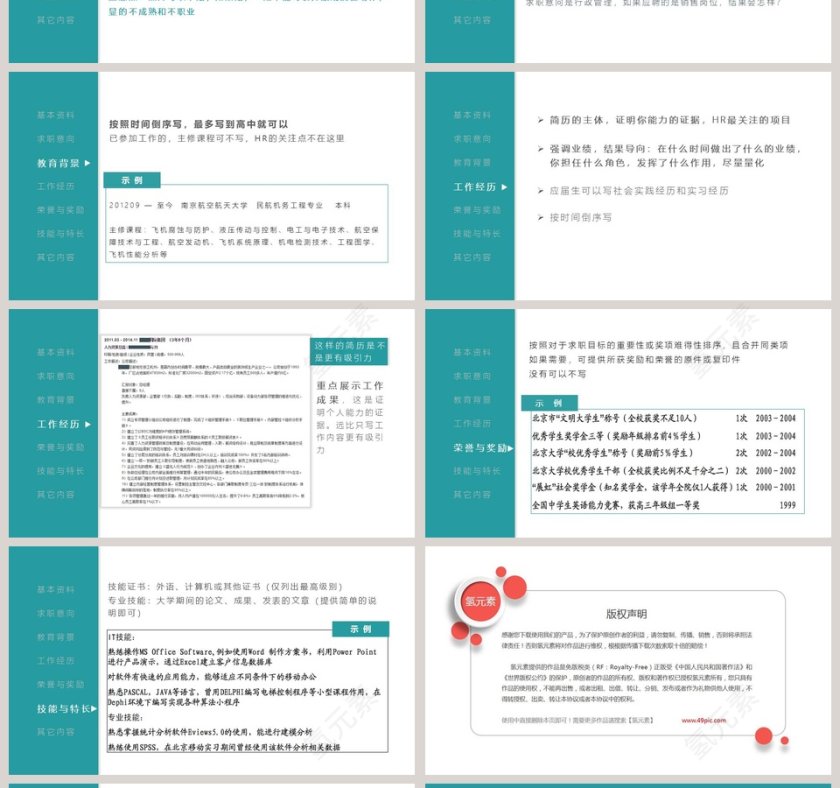 蓝色简约清新3秒打动HR面试培训PPT模板第4张