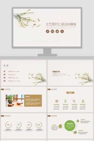 文艺简约汇报总结模板