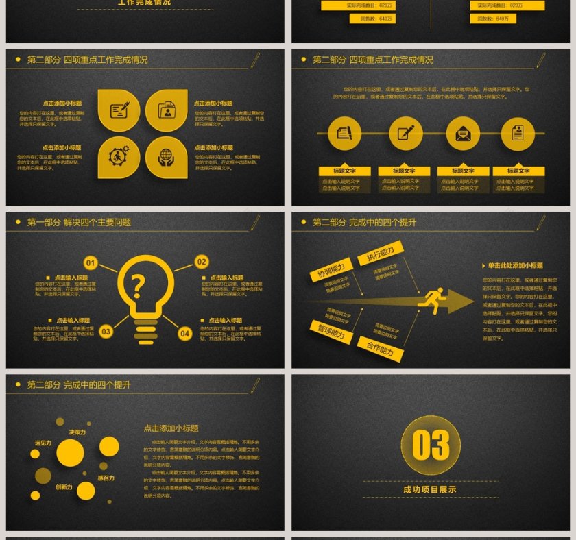 工作汇报年终总结PPT模板第4张