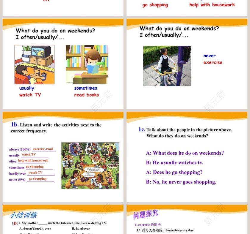 Unit 2 How often do you exercise-Section A 1a  1c教学ppt课件第2张