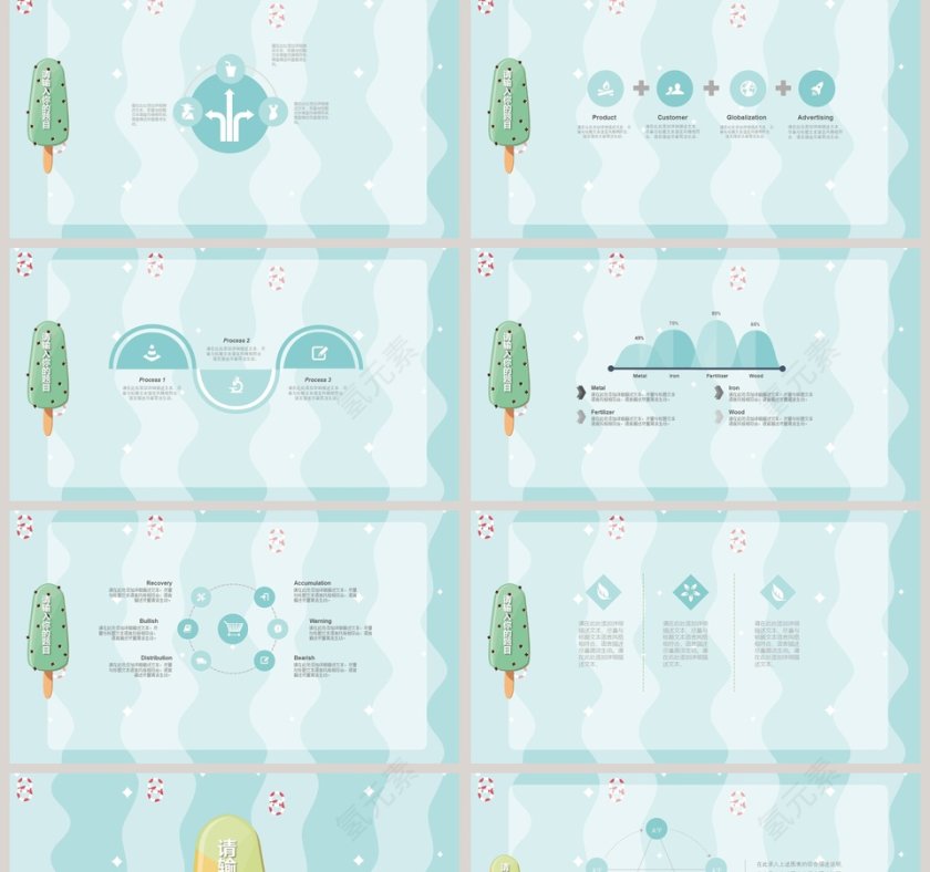 清凉一夏主题PPT模板第2张