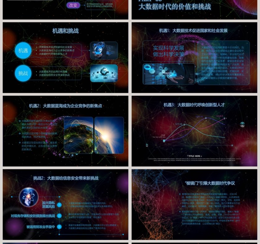 互联网大数据时代ppt模板智能科技蓝色网络技术与应用培训第4张
