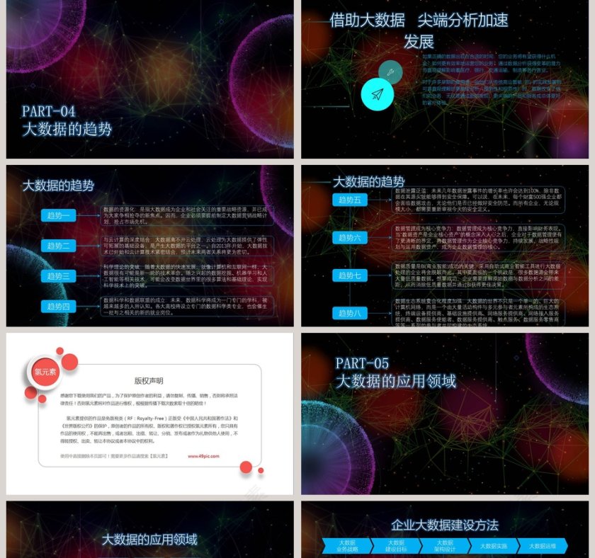 互联网大数据时代ppt模板智能科技蓝色网络技术与应用培训第5张
