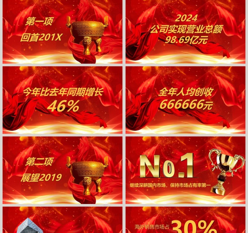 红色喜庆大气年会颁奖典礼PPT第2张