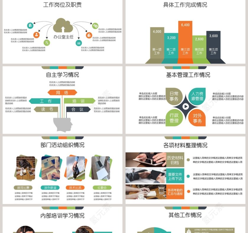 简约述职报告通用PPT模板第2张