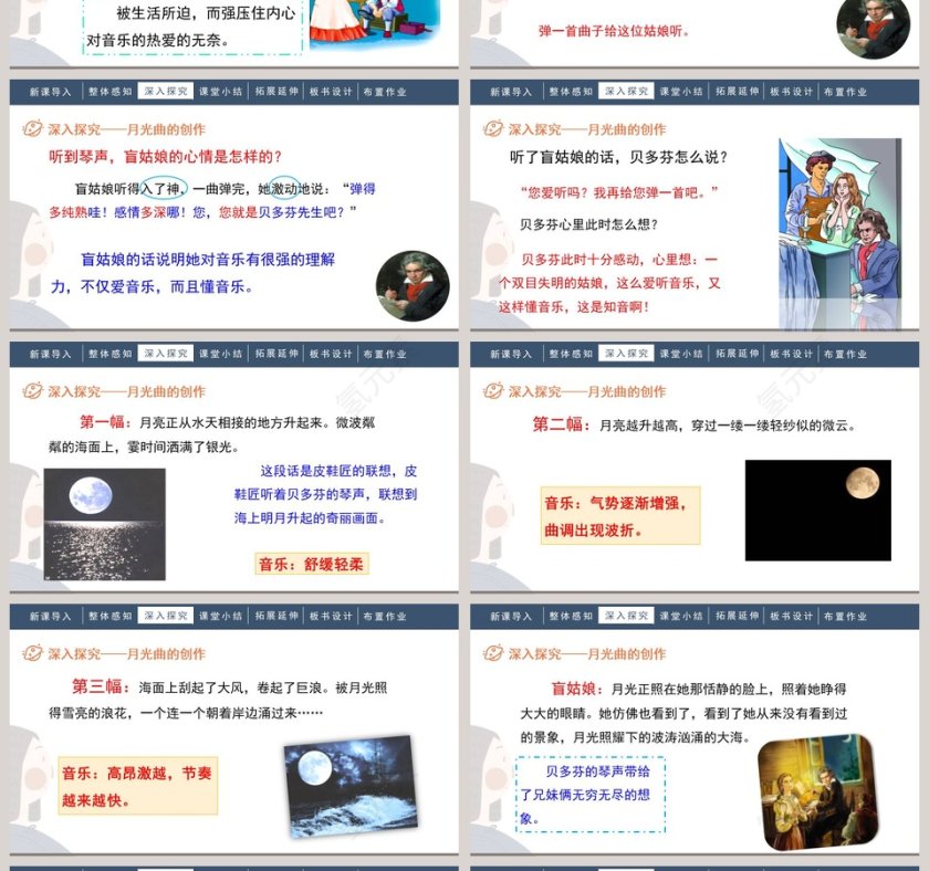 人教部编版六年级语文上册月光曲PPT课件第4张