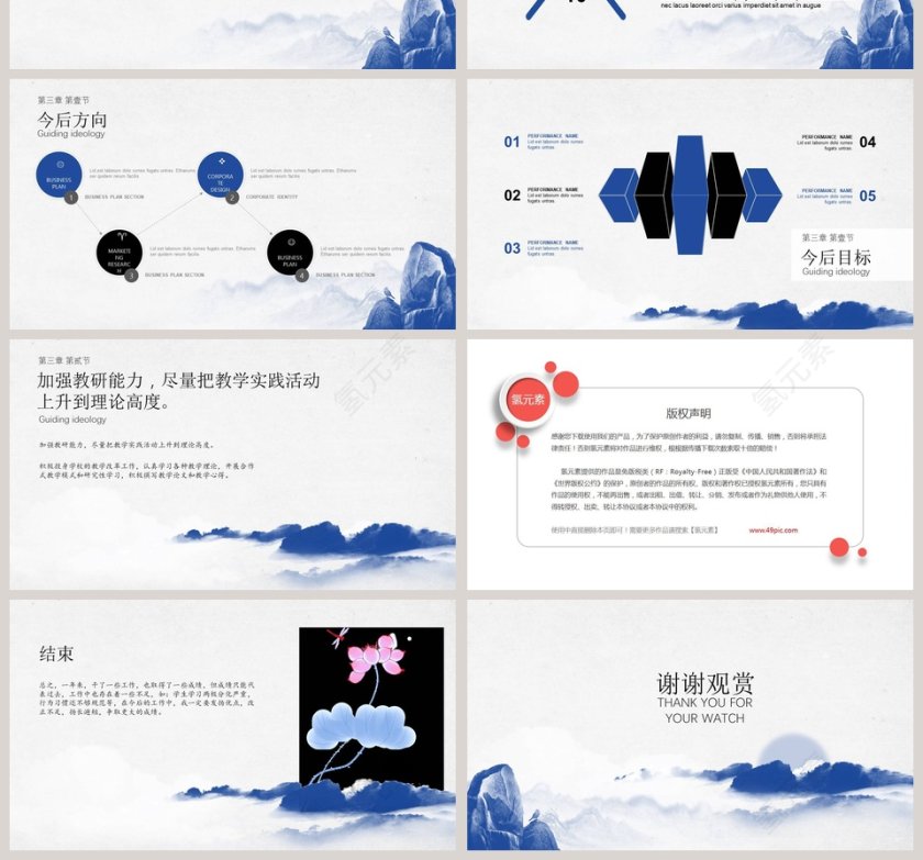 蓝色简约教师校长述职报告PPT第4张