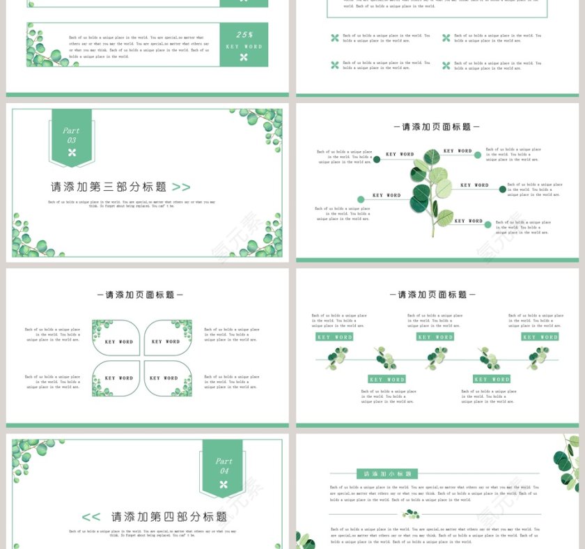 小清新总结答辩教学多用模板PPT第3张