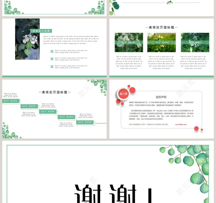 小清新总结答辩教学多用模板PPT第4张