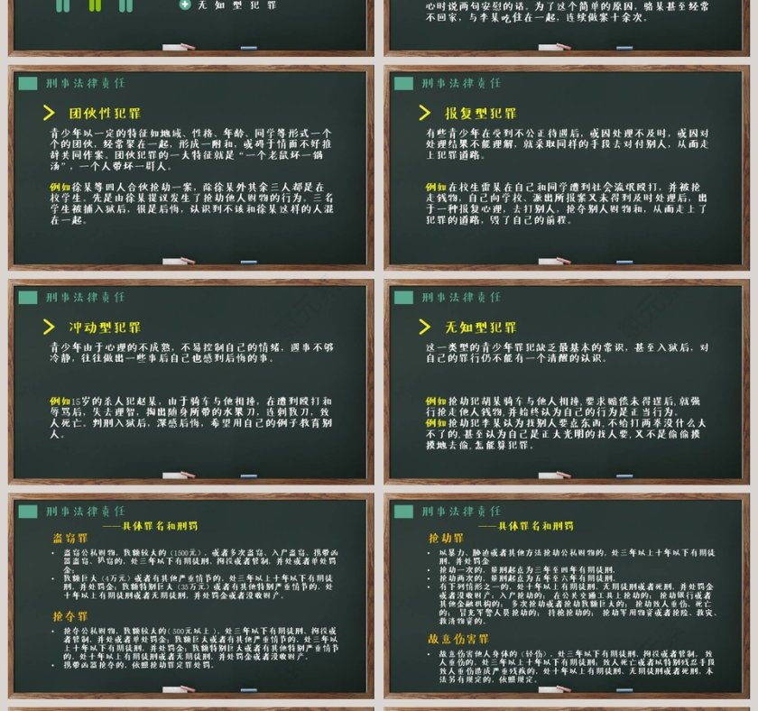 卡通风格黑板样式学生法制教育知识讲解PPT第4张