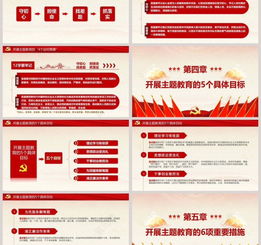 “不忘初心、牢记使命”主题教育大会讲话精神学习党课PPT模板第3张