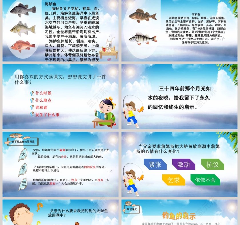 五年级语文课件PPT钓鱼的启示第2张