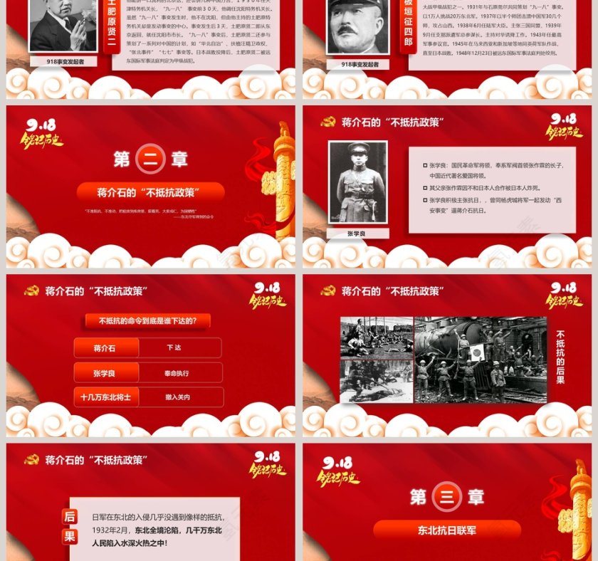 铭记历史振兴中华九一八事变国耻纪念日PPT模板第3张