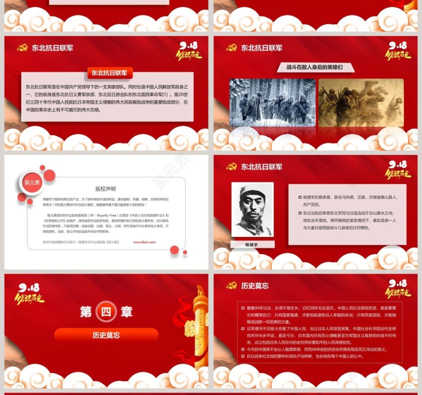 铭记历史振兴中华九一八事变国耻纪念日PPT模板第4张