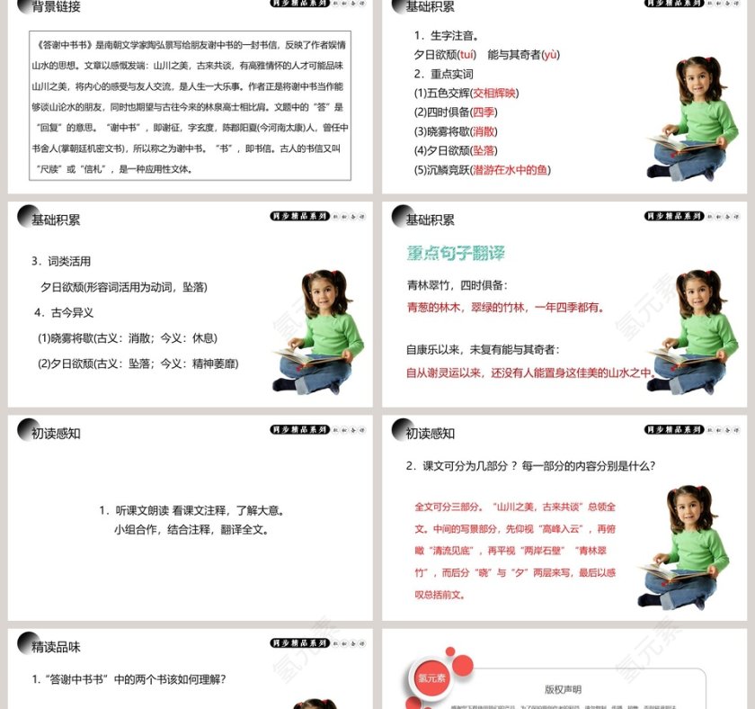 部编版八年级语文上册短文两篇答谢中书书语文课件PPT第2张