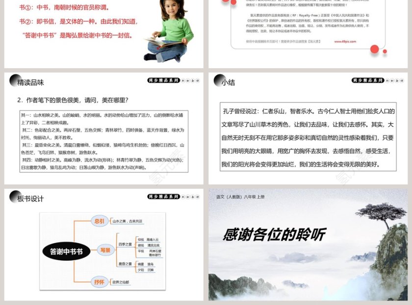 部编版八年级语文上册短文两篇答谢中书书语文课件PPT第3张