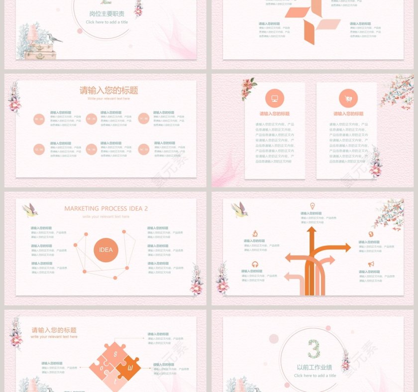 粉色简约清新述职报告ppt第3张