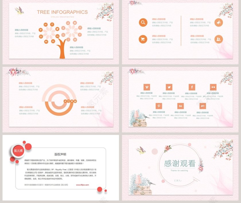 粉色简约清新述职报告ppt第5张