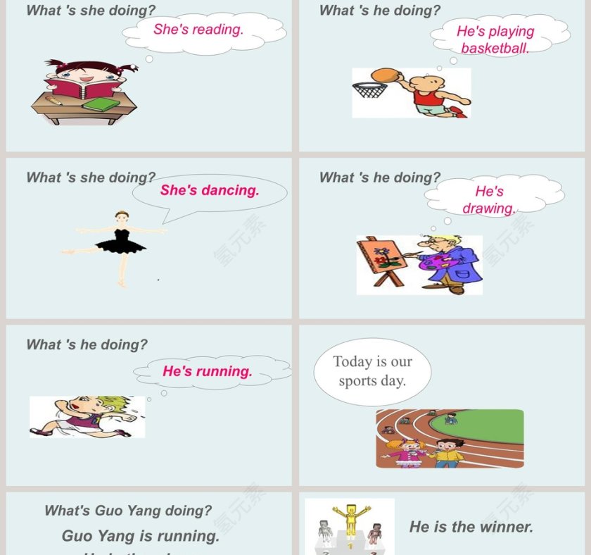 Guo Yang is running Unit7 lesson3 使用教育培训PPT模板第2张