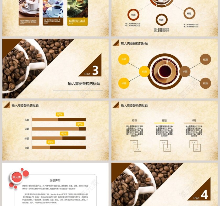 咖啡主题PPT模板第3张