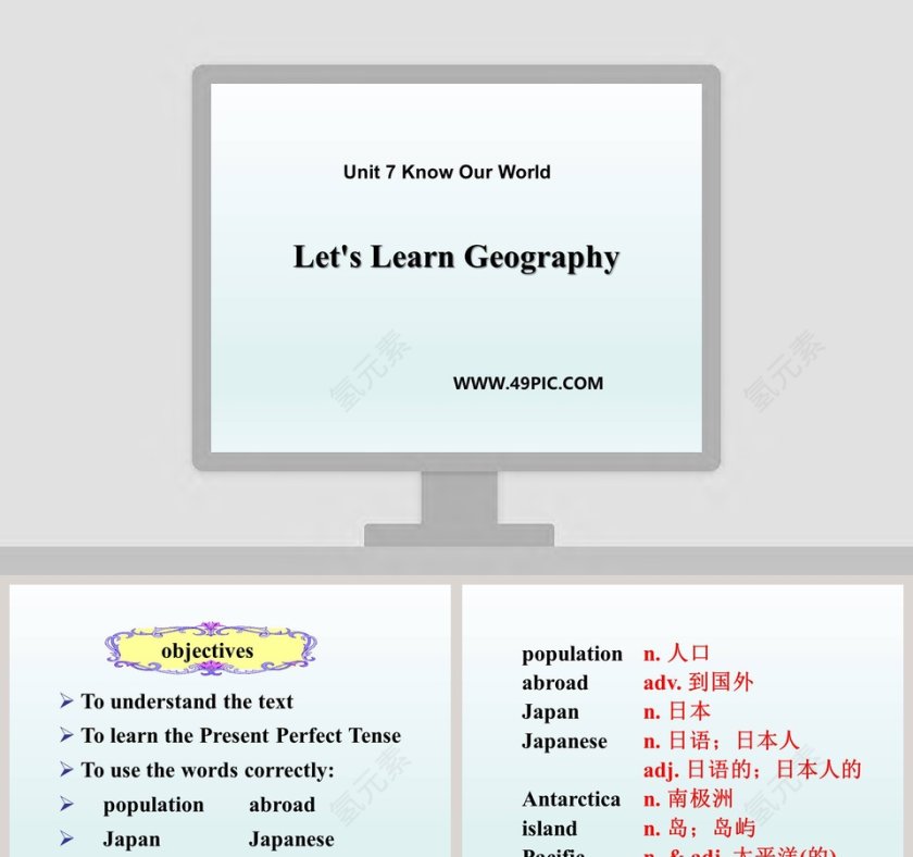 Lets Learn Geography-Unit 7 Know Our World教学ppt课件第1张