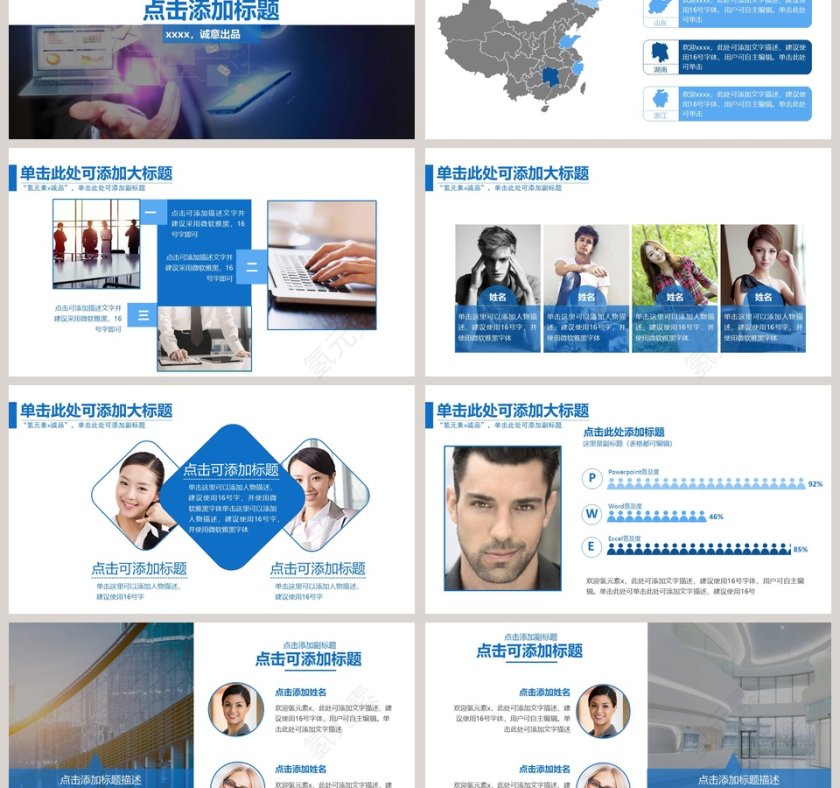 蓝色商务年终总结汇报模板第3张