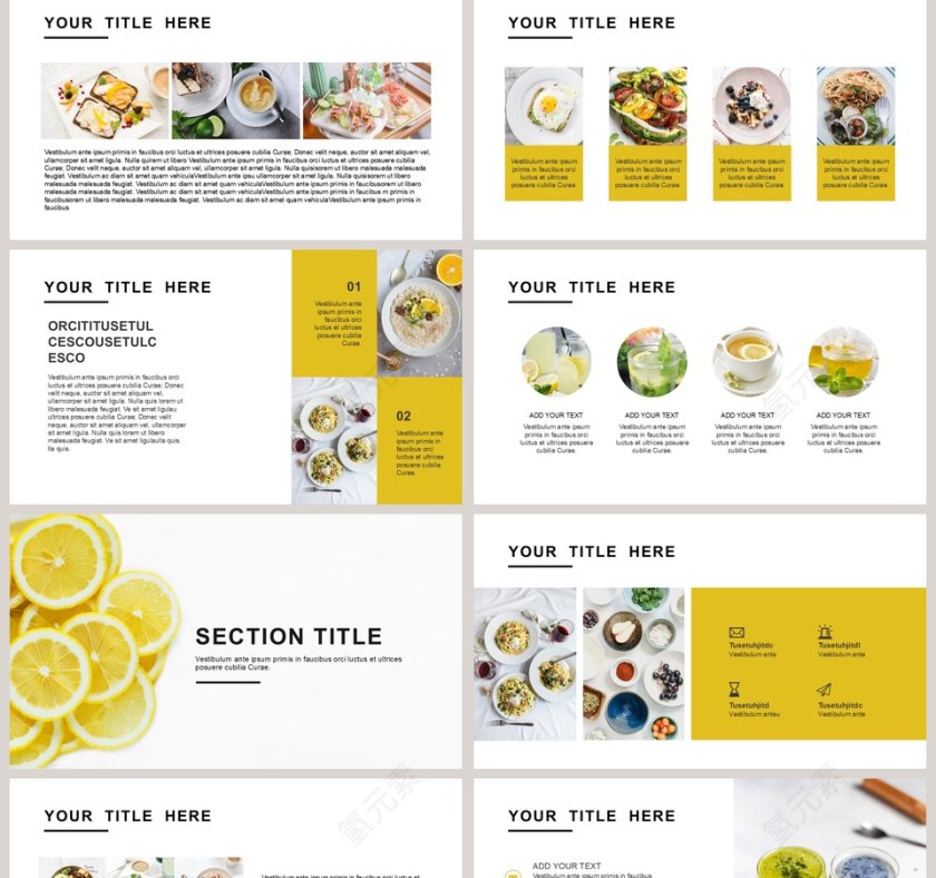 柠檬水果风格PPT模板  第2张