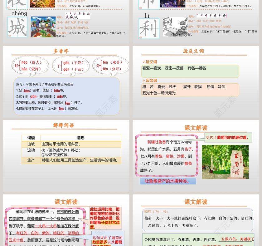 课文解析葡萄沟语文课件PPT第3张