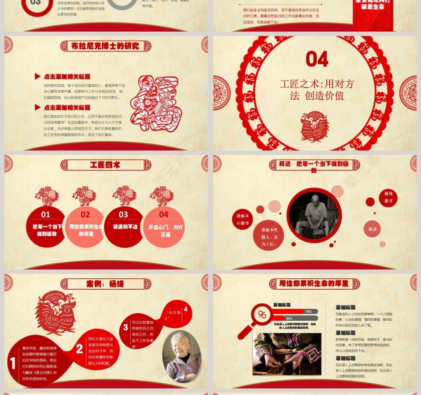 红色简约大气工匠精神PPT第4张