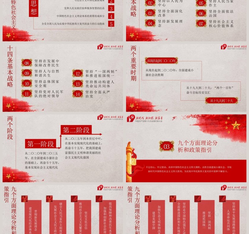 十九大报告内容精讲及精神宣贯ppt模板第3张