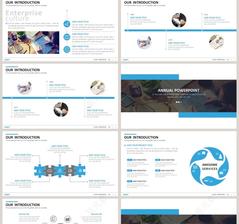  欧美经典商务时尚工作总结PPT模板  第2张