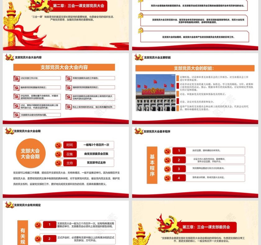 三会一课党课培训PPT模板第3张