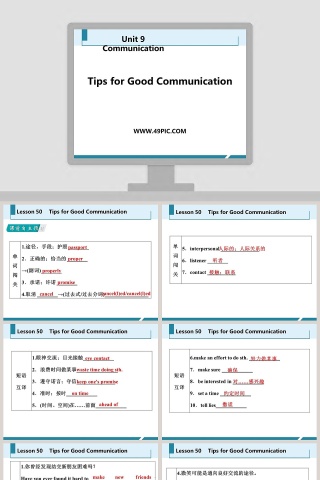 Tips for Good Communication-Unit 9   Communication教学ppt课件