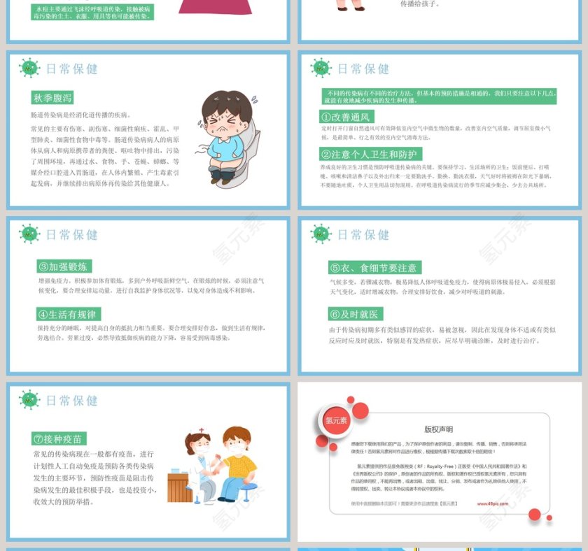 秋季儿童卫生知识宣传PPT模板第4张