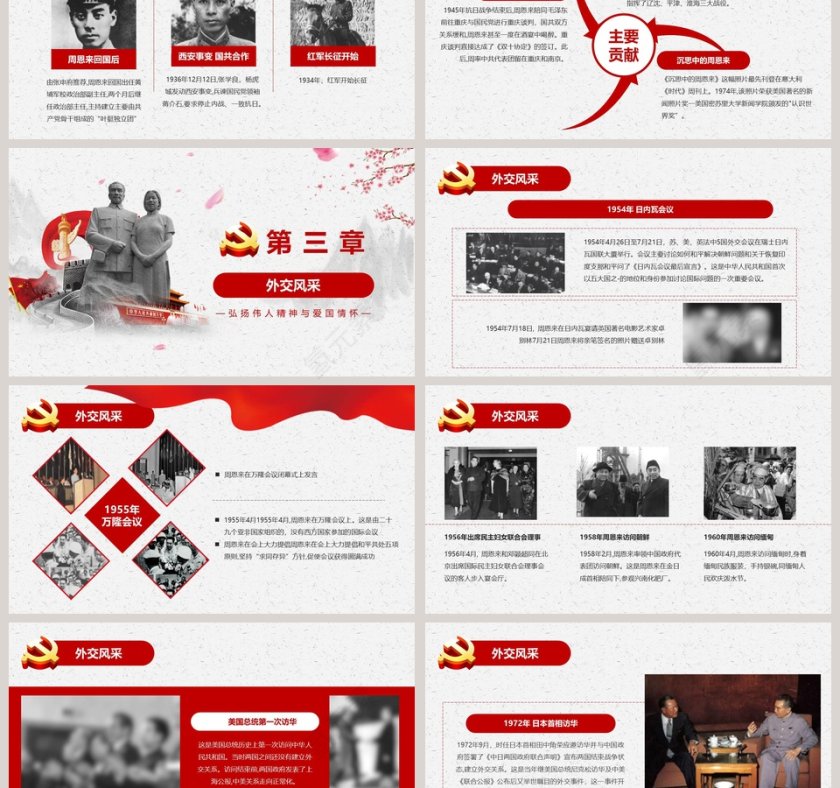 周恩来总理逝世43周年纪念PPT第3张