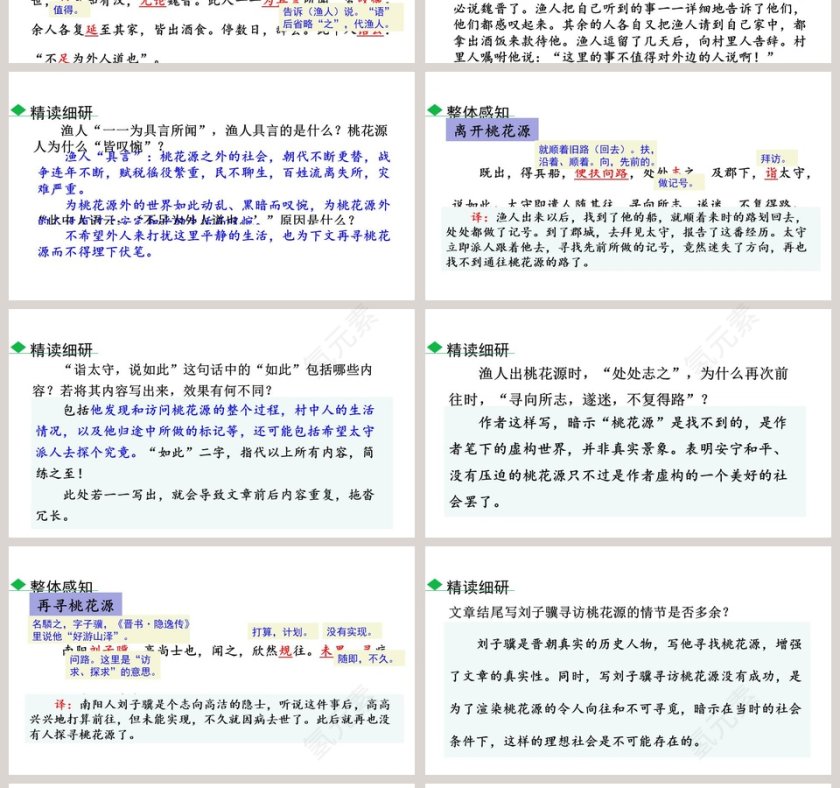 课文解析八年级语文下册桃花源记语文课件PPT第4张