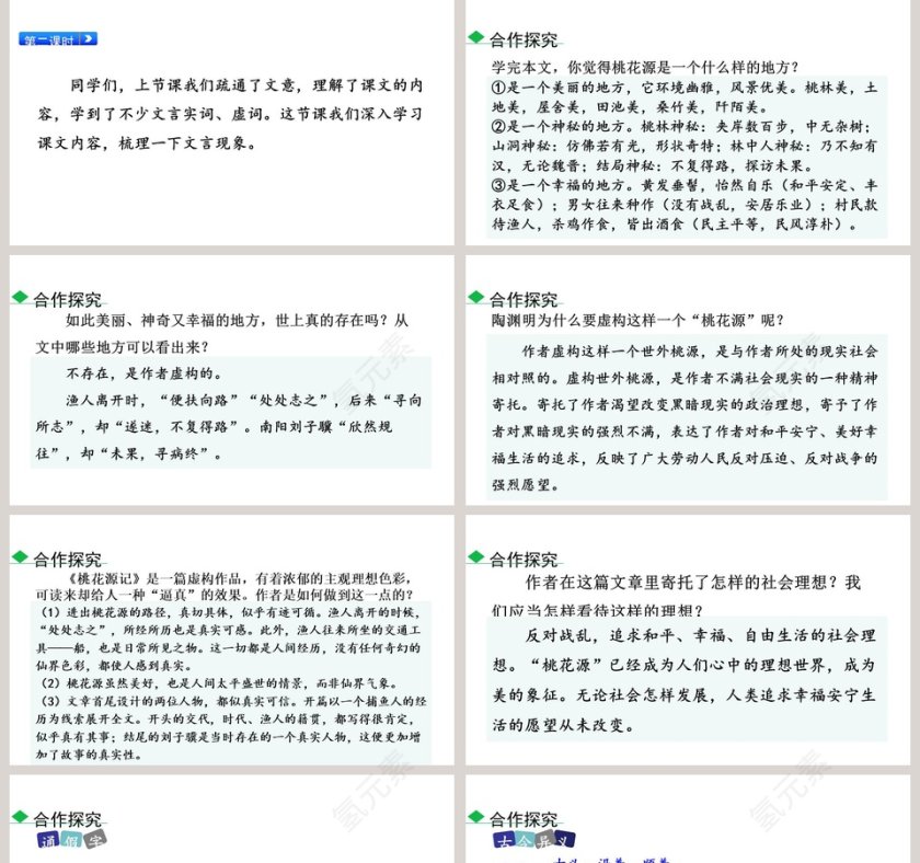 课文解析八年级语文下册桃花源记语文课件PPT第5张