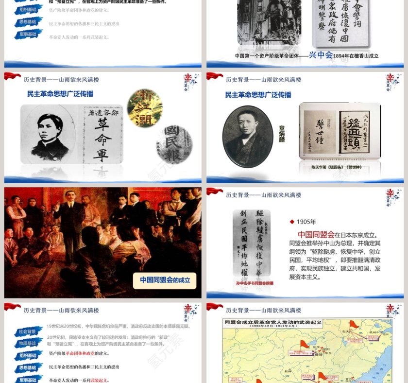 简约辛亥革命教师通用说课ppt模板第3张